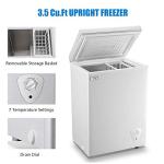 Compact 3.5 Cu.Ft White Chest Freezer with Basket