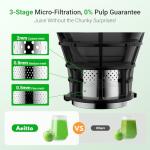 Aeitto Cold Press Juicer with Extra Large Feed Chute
