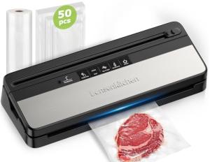 Bonsenkitchen Vacuum Sealer with 50 Bags and Cutter
