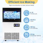 Euker 100LBS Ice Maker with Self-Cleaning Bin