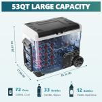 EUHOMY Portable 12V Electric Cooler with Wheels