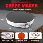 Electric 12-Inch Crepe Maker with Silicone Molds