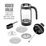 OVENTE 12 oz French Press Coffee Maker, Black
