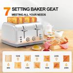 Retro 4-Slice Stainless Steel Toaster with Shade Settings