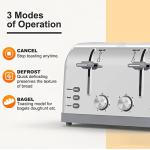 Retro 4-Slice Stainless Steel Toaster with Shade Settings