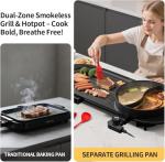 AORAN 2200W Electric Grill & Hot Pot Combo