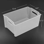 Stackable Plastic Fridge Storage Baskets, 4 Pack