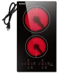 Karinear 2-Burner Electric Cooktop with Timer and Safety Lock