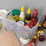 Stackable Plastic Fridge Storage Baskets, 4 Pack