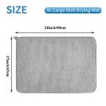 Large Absorbent Dish Drying Mats - Gray Set