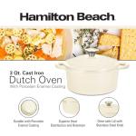 Hamilton Beach 3-Quart Enameled Cast Iron Dutch Oven