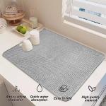 Large Absorbent Dish Drying Mats - Gray Set