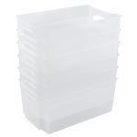 Stackable Plastic Fridge Storage Baskets, 4 Pack