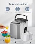 Portable Stainless Steel Ice Maker with Self-Cleaning