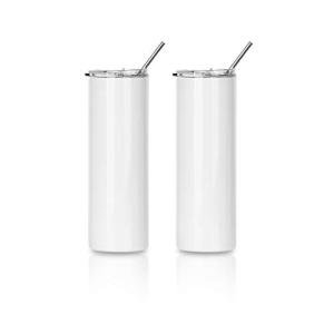 20 Oz Stainless Steel Skinny Tumblers with Straws