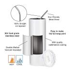 20 Oz Stainless Steel Skinny Tumblers with Straws