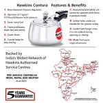 Hawkins 3 Litre Contura Pressure Cooker - Silver