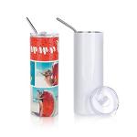 20 Oz Stainless Steel Skinny Tumblers with Straws