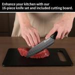 KATISUN 16-Piece Kitchen Knife Set with Block