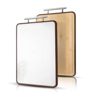 Double-Sided Stainless Steel and Bamboo Cutting Board