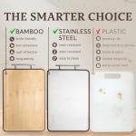 Double-Sided Stainless Steel and Bamboo Cutting Board