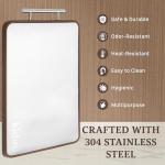 Double-Sided Stainless Steel and Bamboo Cutting Board