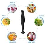 Elite Gourmet Electric Immersion Hand Blender, Black