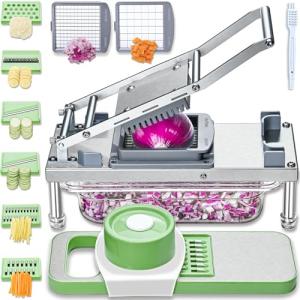 Versatile Vegetable Chopper with 8 Stainless Steel Blades