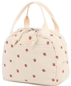Bluboon Insulated Corduroy Lunch Tote Bag