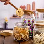 Cute 16 oz Glass Storage Canister with Bamboo Lid