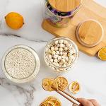 Cute 16 oz Glass Storage Canister with Bamboo Lid
