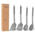 Silicone Spatulas and Cooking Spoons Set - 4 Pcs