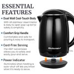 Elite Gourmet 1.8L Double Wall Electric Kettle