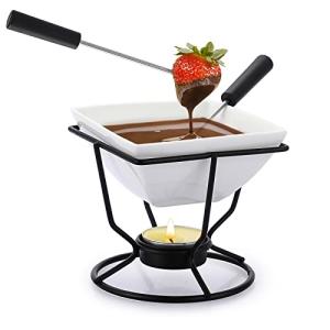 BSTKEY Ceramic Butter Warmer and Fondue Set