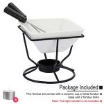 BSTKEY Ceramic Butter Warmer and Fondue Set
