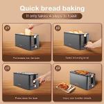 Mecity 4-Slice Long Slot Stainless Steel Toaster