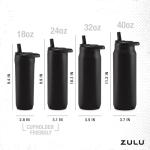 ZULU 40oz Stainless Steel Water Bottle with Lids