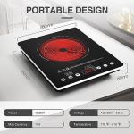 12-Inch Portable Electric Cooktop with Overheat Protection