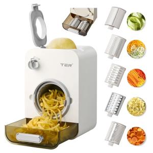 Electric Cheese Grater and Vegetable Slicer with 5 Blades