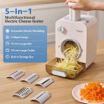 Electric Cheese Grater and Vegetable Slicer with 5 Blades
