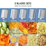 Electric Cheese Grater and Vegetable Slicer with 5 Blades