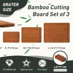 Bamboo Cutting Board Set with Non-Slip Holder