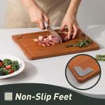 Bamboo Cutting Board Set with Non-Slip Holder