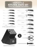 15-Piece Japanese High Carbon Knife Set with Block