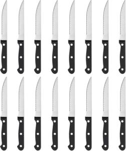 BEWOS 16-Piece Stainless Steel Steak Knives Set