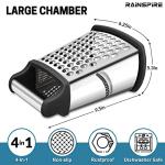 Rainspire Stainless Steel Box Grater with Handle