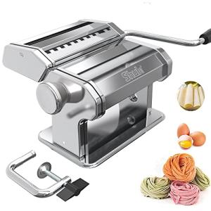 Stainless Steel Manual Pasta Maker with Adjustable Settings