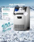 EUHOMY 100lbs Commercial Stainless Steel Ice Maker