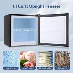 BANGSON 1.1Cu.ft Compact Upright Freezer in Silver
