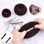 Dark Brown Donut Hair Bun Maker with Pins